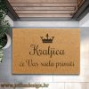 Unikatni otirač od kokosovih ili eko vlakana s kraljevskim dizajnom i mogućnošću personalizacije teksta