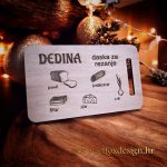 Drvena daska za sjeckanje ili serviranje s gravurom za dedu – ime, kratka poruka i originalan dizajn.