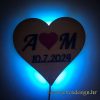 Personalizirana lampa u obliku srca za vjenčanje s inicijalima i datumom, idealna za mladence