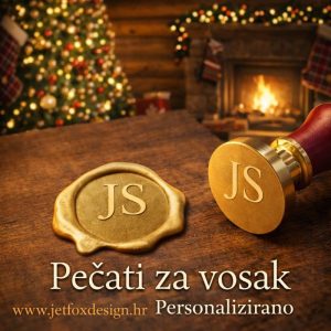 Premium pečat za vosak s graviranim inicijalima, izrađen za sofisticirane i svečane prigode.