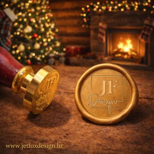 Pečat za vosak s logotipom po želji klijenta, idealan za brendiranje kuverti, pakiranja i zahvalnica.