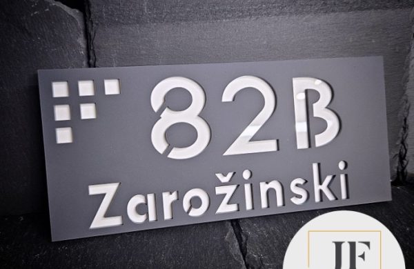 Akrilni kucni brojevi u sivoj boji