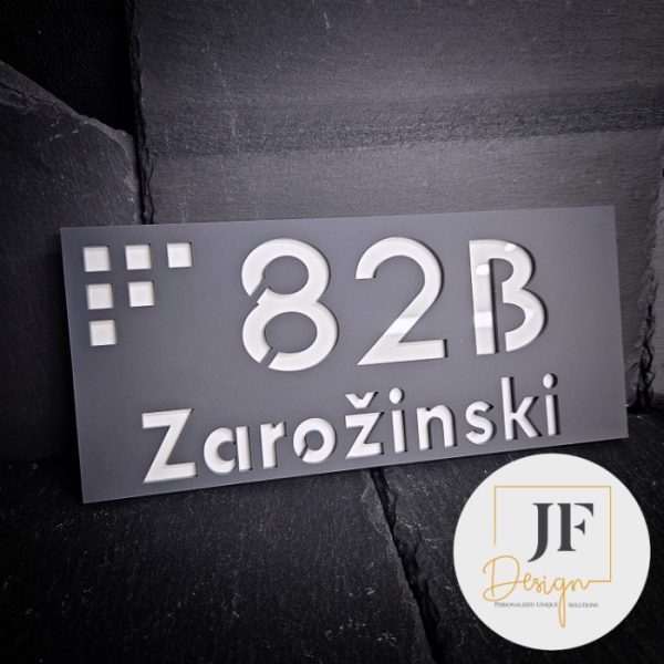 Akrilni kucni brojevi u sivoj boji