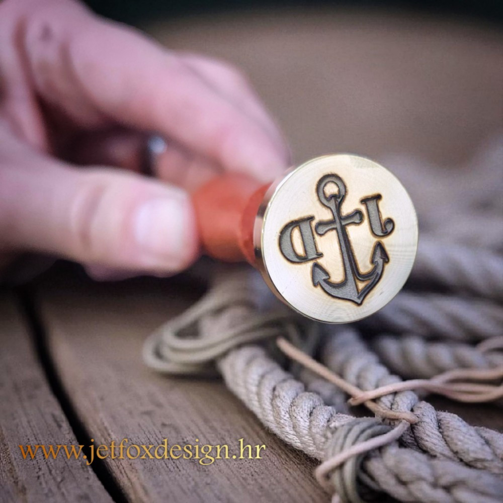 Pečat za vosak - Sidro s inicijalima