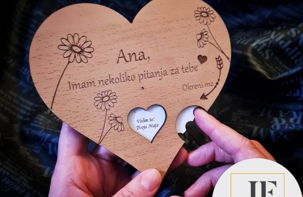 Srce sa skrivenim porukama prigodno za krštenja