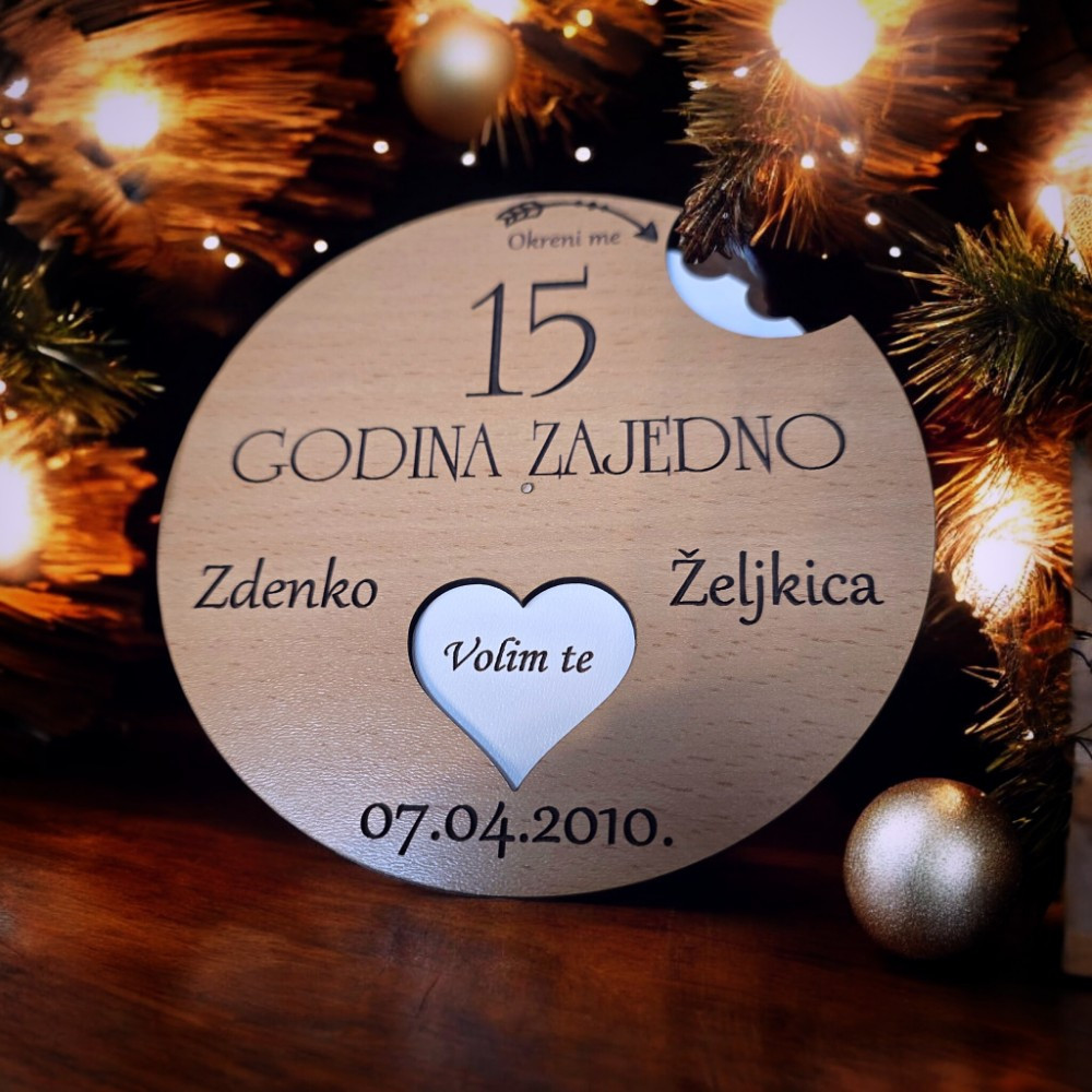 Poklon čestitka povodom 15 godina braka – personalizirano iznenađenje za partnera ili partnericu.