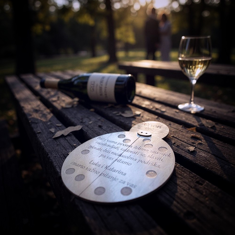 Pitalica s iznenađenjem – bubamara s pokretnim krilima koja skriva dirljivo pitanje za posebnu kumu.