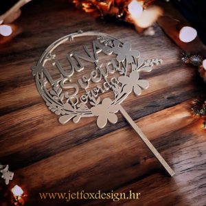 Topper za tortu Sveta potvrda s imenom u vijencu cvijeća – tražite li elegantan i profinjen ukras za krizmaničku tortu?