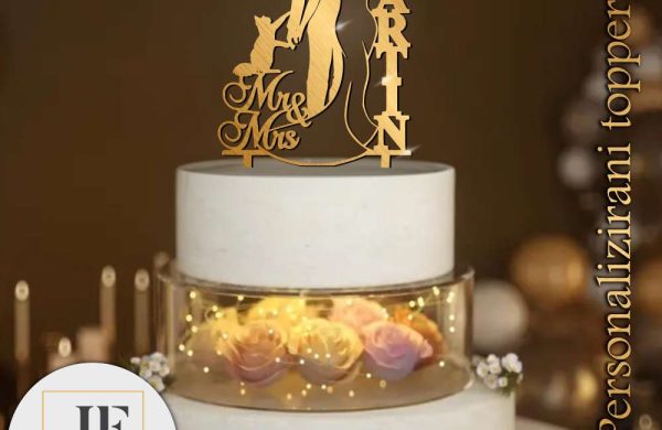 dekoracija vjenčane torte s topperom
