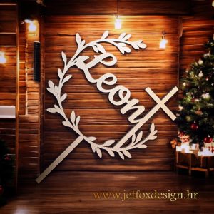 Elegantni topper za tortu s križem, vijencem i imenom po želji – tražite li profinjen ukras za crkvene proslave?