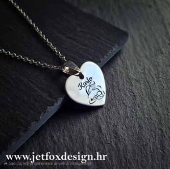 ogrlica od nehrđajućeg čelika s personaliziranom gravurom imena i simbolom zvijezde.
