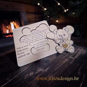 Hoćeš li biti moja kuma? Hočete li biti moji kumovi? drvena čestitka s pitanje mza kumstvo