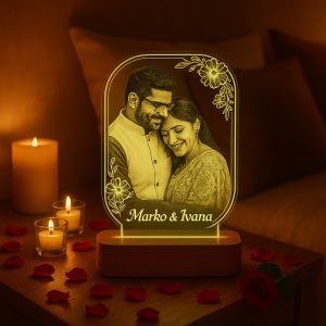 personalizirana akrilna lampa s 3d efektom s fotografijom