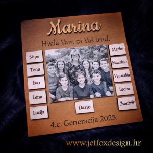 Drvena dekoracija za učiteljicu s imenom i posvetom – tražiš li trajnu uspomenu za kraj školske godine?