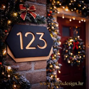 Dizajnerski kućni broj s geometrijskim oblikom i jasno izraženim slojevima – što pokloniti za novi dom koji voli moderan dizajn?