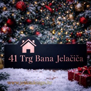 Kućni broj s ikonom kuće i modernim pravokutnim dizajnom – što pokloniti za useljenje u novi dom?