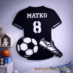 Što pokloniti djetetu za rođendan? Zidna dekoracija nogometni dres s imenom i brojem, idealan poklon za male nogometaše