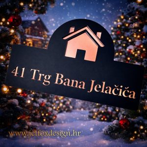 Personalizirani kućni broj sa simbolom kuće i čistim dizajnom – što pokloniti za kuću s modernim izgledom?