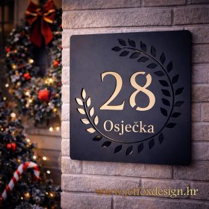 Dizajnerski kućni broj s kružnim reljefnim vijencem i minimalističkom estetikom – što pokloniti za novi dom koji voli miran dizajn?