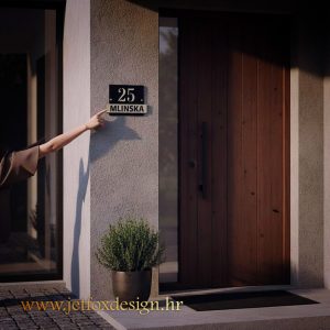 Personalizirani kućni broj u tri sloja s prezimenom na ulazu u kuću – što pokloniti za novu kuću