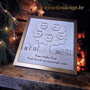 Drveni okvir sa Stablom života, personaliziranim imenima učenika i posvetom kao trajna uspomena za učiteljicu. Kako zahvaliti učiteljici na poseban i originalan način?