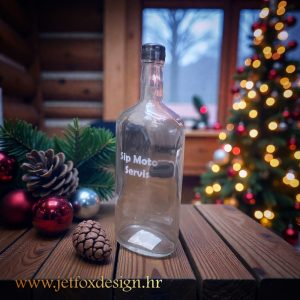 Staklena boca 1L s personaliziranim tekstom za firmu ili radionicu – što pokloniti kolegi, prijatelju ili poslovnom partneru
