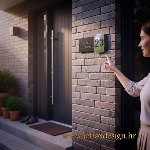 Troslojni kućni broj na fasadi novogradnje elegantnog dizajna – što pokloniti za novu kuću