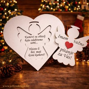 Personalizirana pitalica čestitka za kumstvo s anđelom – što pokloniti kada pitaš hoćeš li biti moj kum?