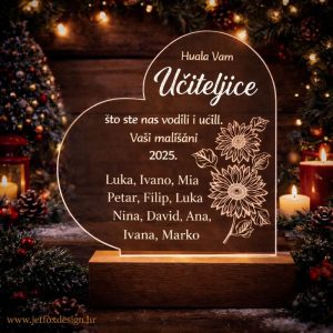 Personalizirana akrilna LED lampa u obliku srca za učiteljicu, 3D efekt i svjetlo koje mijenja boje – tražiš li poseban poklon za učiteljicu?