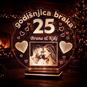 Svjetleća akrilna lampa s ljubavnom porukom i dizajnom po izboru – romantičan dar za Valentinovo.