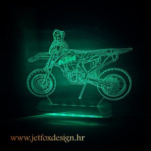 Akrilna lampa KTM motocross hard enduro s imenom – tražite li personalizirani poklon za ljubitelja motora?