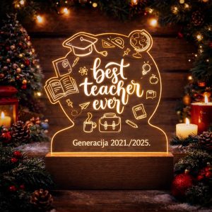 Personalizirana akrilna LED lampa s natpisom najbolja učiteljica i 3D efektom – tražiš li poklon koji učiteljica pamti cijeli život?