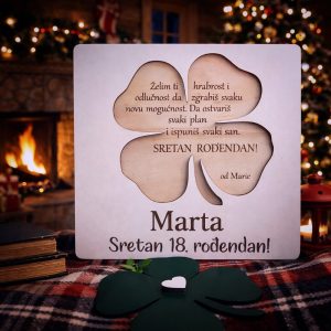 Personalizirana čestitka za sreću s djetelinom s četiri lista – tražiš li mali znak pažnje koji nosi poruku sreće?