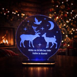 Personalizirana LED lampa jelen i košuta s imenima i ljubavnim tekstom – tražiš li romantičan poklon koji govori o zajedništvu?