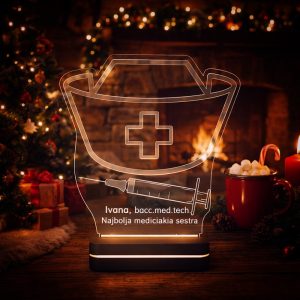 LED lampa s motivom medicinske sestre i personaliziranim tekstom – što pokloniti osobi koja svakodnevno brine o drugima?