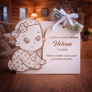 Personalizirana čestitka za novac s bebom – što pokloniti za krštenje kada želiš dati dar s porukom?