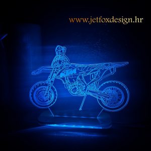 Personalizirana akrilna lampa KTM hard enduro s imenom vozača – što pokloniti motocross entuzijastu?