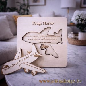 Pitalica čestitka u obliku aviona s pitanjem za kumstvo – tražiš li poseban način da postaviš pitanje hoćeš li biti moj kum?