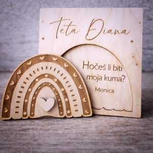 Personalizirana pitalica čestitka duga s fotografijom – kako postaviti pitanje za kumstvo na emotivan i osoban način?