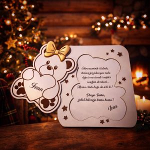 Pitalica s motivom mede curice sa srcem i pitanjem Hoćeš li biti moja kuma – tražiš li nježan i emotivan način da postaviš važno pitanje?