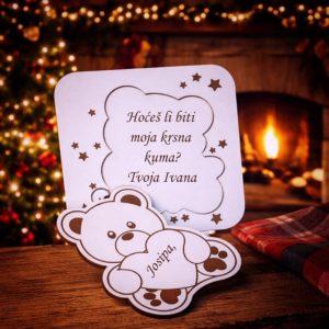 Pitalica medo sa srcem za kumstvo – tražiš li nježan i emotivan način da postaviš važno pitanje?