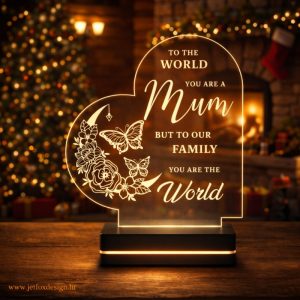 3D LED lampa za mamu s emotivnom porukom i motivom cvijeća i leptira – tražiš li poseban poklon za Majčin dan?