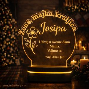 3D lampa s natpisom Žena, majka, kraljica i imenom po želji – želite li poklon koji mama neće zaboraviti?