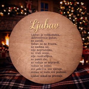 Drvena dekoracija Ljubav s graviranim biblijskim citatom – tražite poklon za vjenčanje ili godišnjicu koji ima dublje značenje?