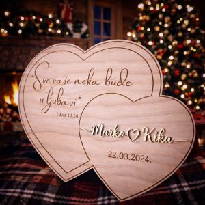 Drvena srca s imenima i datumom – tražite poseban poklon za vjenčanje ili godišnjicu braka?
