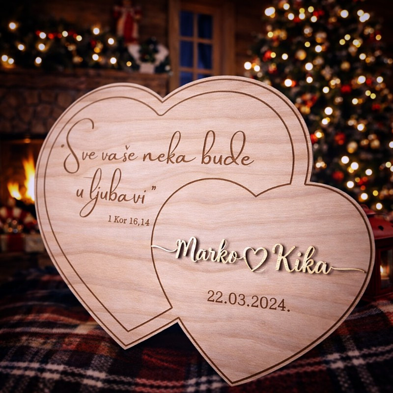 Drvena srca s imenima i datumom – tražite poseban poklon za vjenčanje ili godišnjicu braka?
