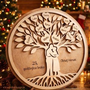 Drveno stablo života s imenima članova obitelji – tražite poseban poklon za 25. godišnjicu braka?