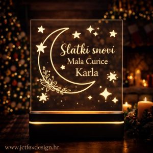 LED lampa Slatki snovi za djevojčicu s mjesecom i zvjezdicama – što pokloniti za rođenje male princeze?