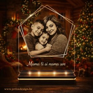 Moderna LED lampa sa šesterokutnim dizajnom i fotografijom po želji – tražite li poseban poklon koji izgleda drugačije od klasičnih okvira?