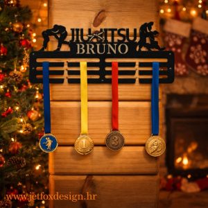 Držač za medalje za Jiu Jitsu s imenom po želji i siluetama boraca – kako ponosno izložiti medalje s turnira i natjecanja?